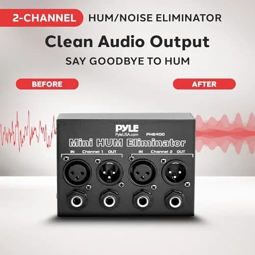 Pyle PHE400 Compact Mini Hum Eliminator Box 2-Channel | Reduces Ground Loop Hum thumbnail 2