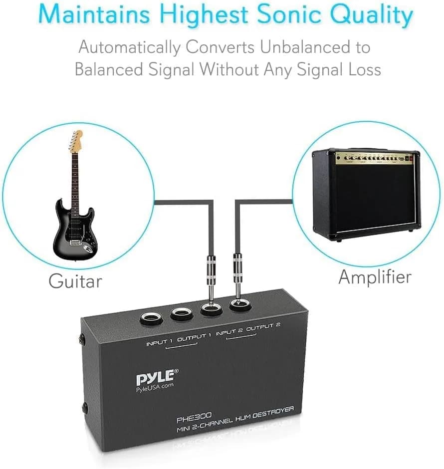 Pyle 2 Channel Passive Audio Interface with 1/4 Inch TRS Ports | USB Audio Interface for Recording Guitar thumbnail 9