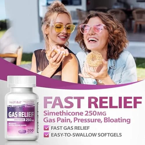 HealthA2Z Gas Relief Simethicone 250mg Softgels | 400 Count (2x200) Fast Acting Gas Relief thumbnail 5