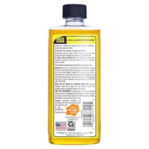 Goo Gone Original Liquid 8 Fl Oz (Pack of 3) Surface Safe Adhesive Remover for Stickers, Labels, Residue, Tape, Chewing Gum, Grease, Tar, Crayon, Glue thumbnail 2
