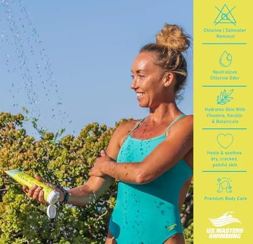 TRISWIM Chlorine Removal Body Wash 34 fl oz (1.0 L) | Removes Chlorine, Bromine, Minerals & Saltwater | Hydrates Dry Skin | For Swimmers & Athletes thumbnail 2