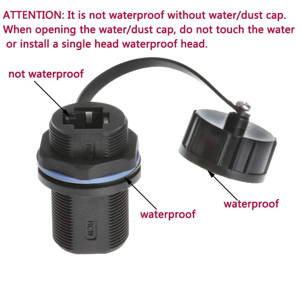 ANMBEST Shielded RJ45 Waterproof Panel Mount Connector (Pack of 20) | Industrial Ethernet Connectivity - view 5