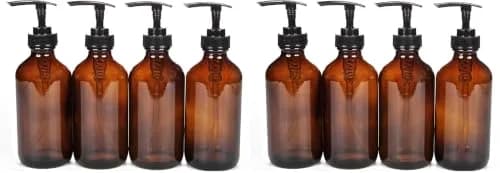 Vivaplex 8oz Amber Glass Bottles with Pump Dispenser | Reusable, Stylish & Leak-Proof thumbnail 1