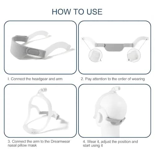 Hecatelly 2 Pack Replacement Headgear Strap for DreamWear Nasal Pillow Mask | Breathable & Adjustable Headband thumbnail 4
