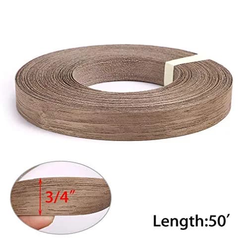 Skelang Walnut Wood Veneer Edge Banding 2 Rolls | 1.9cm x 15.24m (3/4" x 50') Preglued Iron-on Wood Tape thumbnail 5