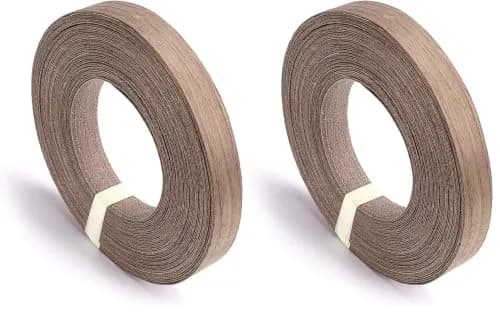 Skelang Walnut Wood Veneer Edge Banding 2 Rolls | 1.9cm x 15.24m (3/4" x 50') Preglued Iron-on Wood Tape thumbnail 1