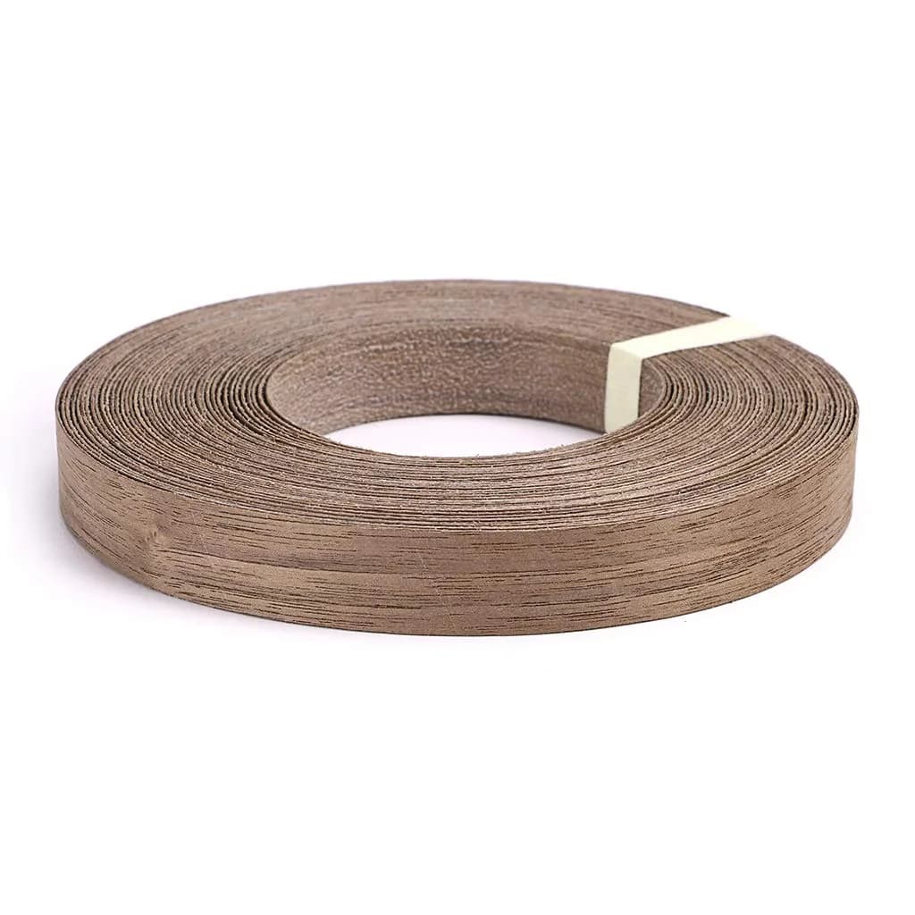 Skelang Walnut Wood Veneer Edge Banding 2 Rolls | 1.9cm x 15.24m (3/4" x 50') Preglued Iron-on Wood Tape - view 2