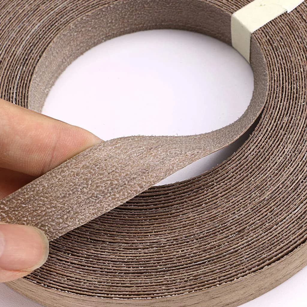 Skelang Walnut Wood Veneer Edge Banding 2 Rolls | 1.9cm x 15.24m (3/4" x 50') Preglued Iron-on Wood Tape - view 4