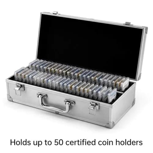 QWORK Aluminum Coin Case Holder with 50 Slots for PCGS/NGC Slabs, 3 Pack | Modern Style thumbnail 5