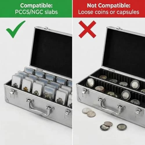 QWORK Aluminum Coin Case Holder with 50 Slots for PCGS/NGC Slabs, 3 Pack | Modern Style thumbnail 3