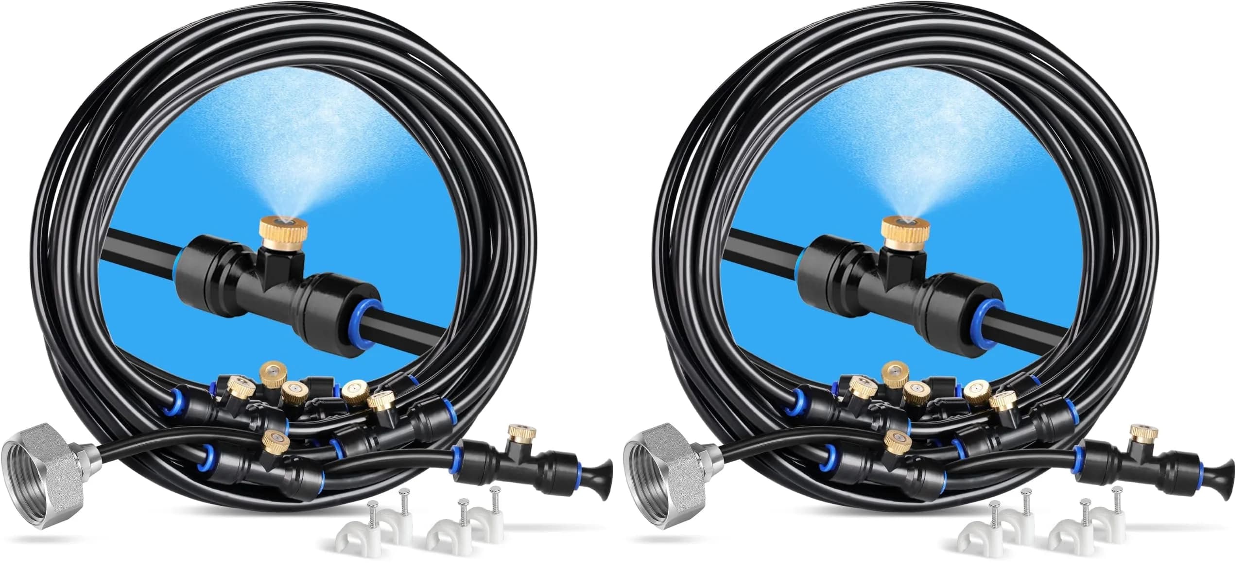 homenote 26FT (8M) Misting Cooling System with 7 Brass Mist Nozzles & 3/4" Adapter - Pack of 2 - main product image