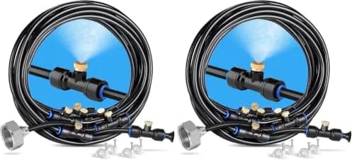 homenote Misting Cooling System 26FT (8M) | 7 Brass Mist Nozzles + 3/4" Adapter, Pack of 2 thumbnail 1