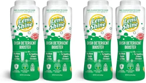 Lemi Shine Natural Dish Detergent Booster - 24 oz (Pack of 4) | Hard Water Spot Remover, Eco-Friendly, Lemon Scent thumbnail 1