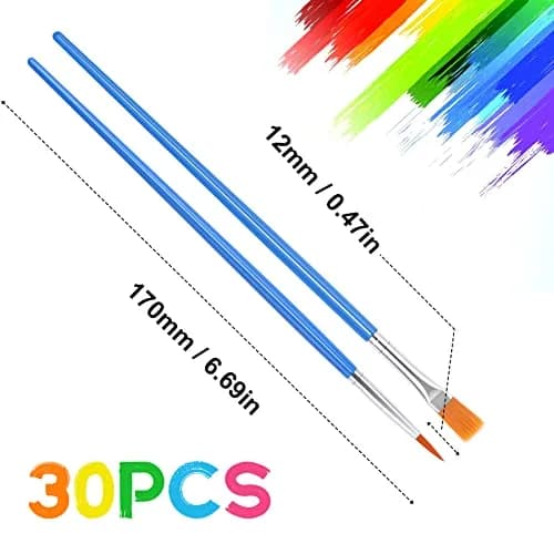 UPINS Paint Brushes 30 Pcs Small Detail Set | Synthetic Nylon, Compact Handle, Versatile for Kids & Beginners thumbnail 2