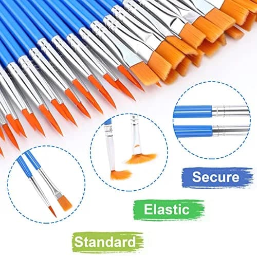 UPINS Paint Brushes 30 Pcs Small Detail Set | Synthetic Nylon, Compact Handle, Versatile for Kids & Beginners thumbnail 3