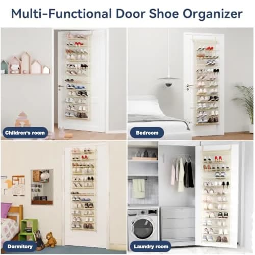Whitmor 36 Pair Over the Door Shoe Rack 183cm (74") H x 55cm (21.7") W x 19cm (7.5") D | Stores 36 Pairs of Shoes thumbnail 7