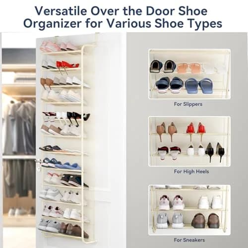 Whitmor 36 Pair Over the Door Shoe Rack 183cm (74") H x 55cm (21.7") W x 19cm (7.5") D | Stores 36 Pairs of Shoes thumbnail 4