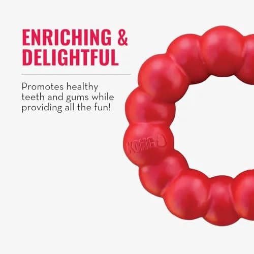 KONG Ring - Natural Rubber Chew Toy for Medium/Large Dogs | Supports Dental & Instincts thumbnail 6