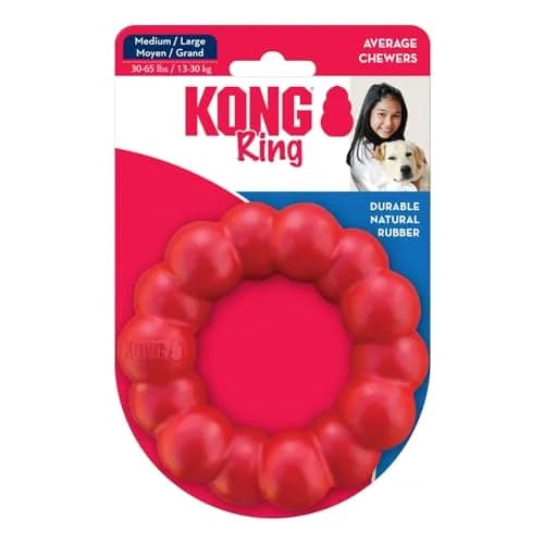 KONG Ring - Natural Rubber Chew Toy for Medium/Large Dogs | Supports Dental & Instincts thumbnail 8
