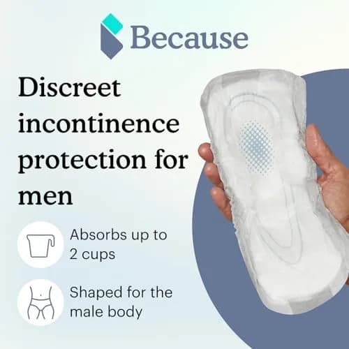 Because Premium Guards for Men - 20 Count Pack of Discreet, Individually Wrapped Bladder Protectors - Complete Absorbency, Fast-Locking, Odor Control - Comfort Fit, 2 Cups of Absorbency thumbnail 3