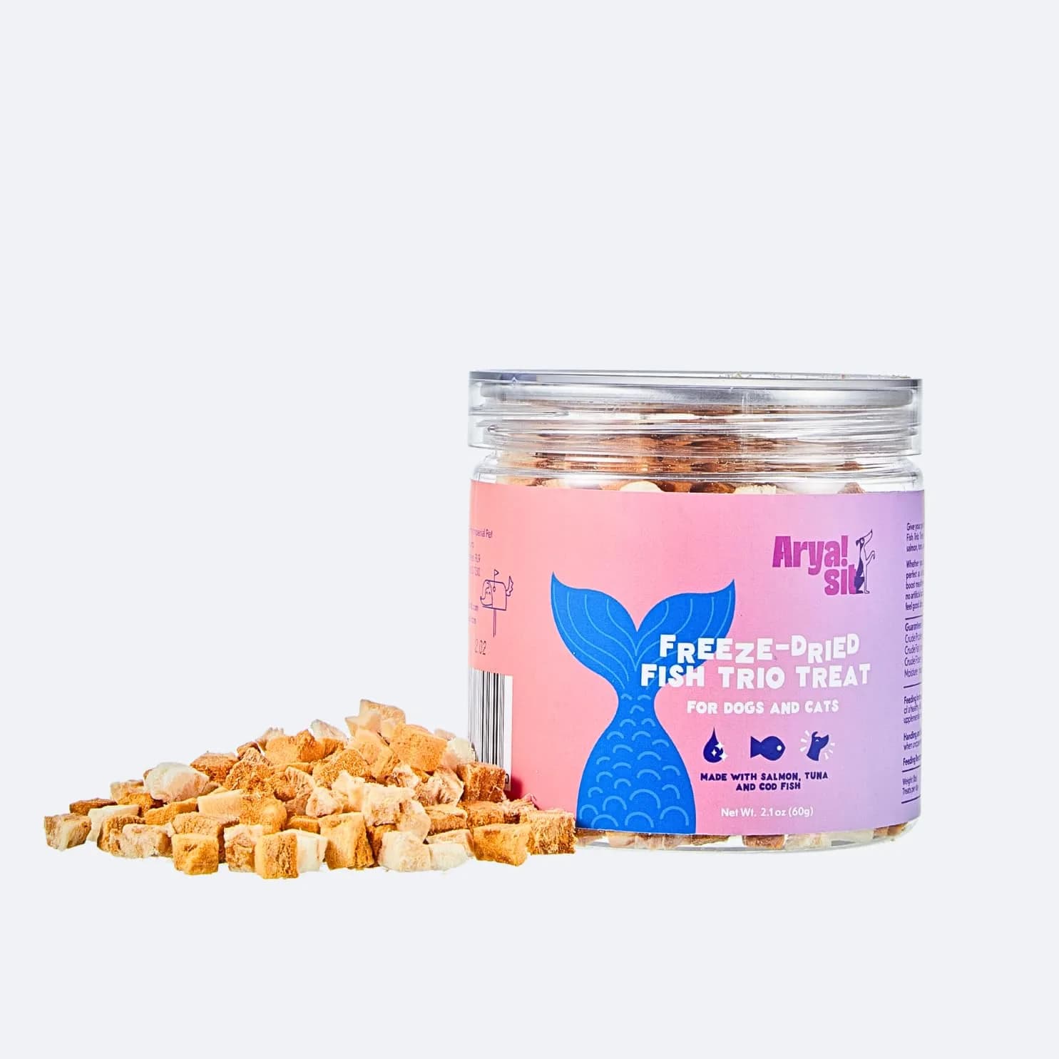 Arya Sit! Freeze-Dried Salmon Food Topper | Single Ingredient, 10 Ounce | Supports Healthy Coat — Salmon