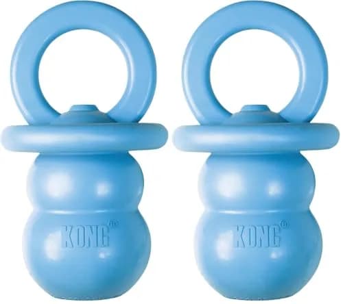 KONG Puppy Binkie Pacifier Dog Toy for Puppies | Durable Natural Rubber for Teething (Small Pack of 2) thumbnail 1