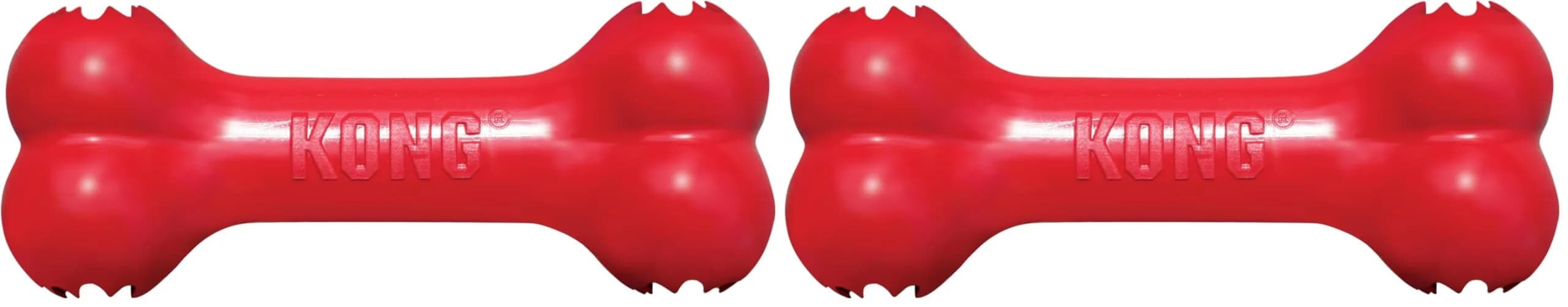 KONG Goodie Bone Classic Durable Natural Rubber Dog Bone 2-Pack | Supports Mental Engagement & Treat Dispensing — Medium