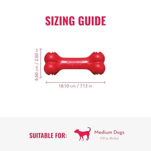 KONG Goodie Bone Classic Durable Natural Rubber Dog Bone 2-Pack | Supports Mental Engagement & Treat Dispensing thumbnail 3