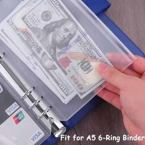 Antner A5 Binder Pockets 36 Pack Waterproof PVC 8.15 x 5.7 inches | Budget Cash Envelopes for Budgeting thumbnail 4