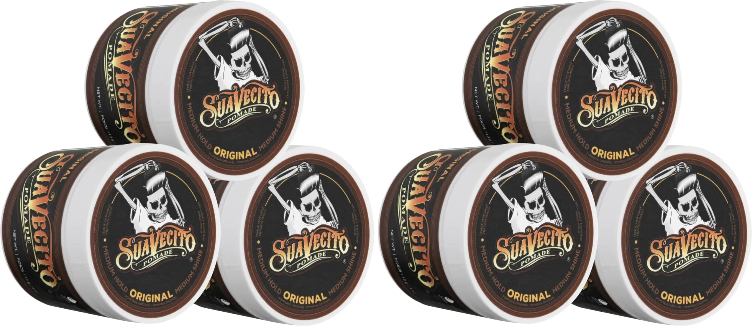 Suavecito Pomade Original Hold 4 oz | Medium Shine, All Hair Types, Water Based, Flake-Free, Easy Wash Out