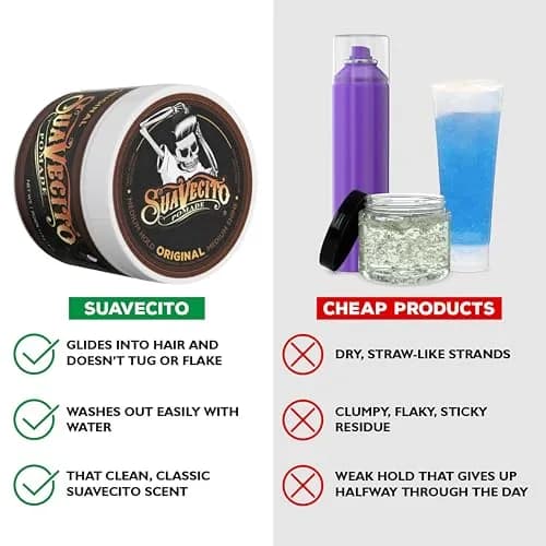 Suavecito Pomade Original Hold 4 oz | Medium Shine, All Hair Types, Water Based, Flake-Free, Easy Wash Out thumbnail 3