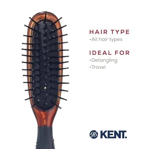 Kent Minihog Detangler Brush Pack of 3 | Anti Static Hair Brush with Rounded Nylon Bristles for All Hair Types thumbnail 6