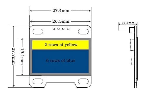 UCTRONICS 0.96 Inch OLED Module 12864 128x64 Yellow Blue SSD1306 Driver I2C Serial Self-Luminous Display Board for Arduino Raspberry Pi Pico thumbnail 3