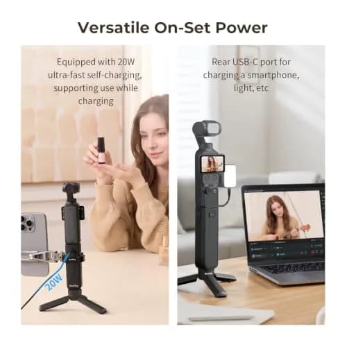 SmallRig Pocket 4P/4/3/Xtra Muse Battery Handle 5000mAh with Mini Tripod, 20W Fast Charge | 10.7cm Length thumbnail 6