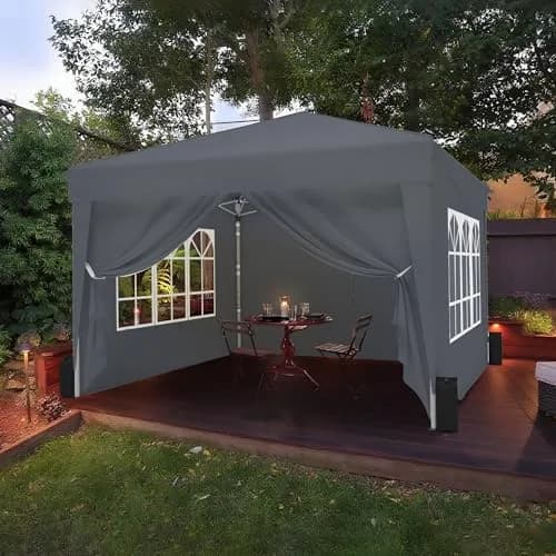SANWAY 10x10 Pop Up Canopy Tent | Easy One-Person Setup, Waterproof & UV Block | Gray thumbnail 6