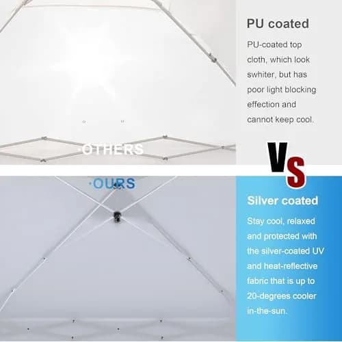SANWAY 10x10 Pop Up Canopy Tent | Easy One-Person Setup, Waterproof & UV Block | Gray thumbnail 8