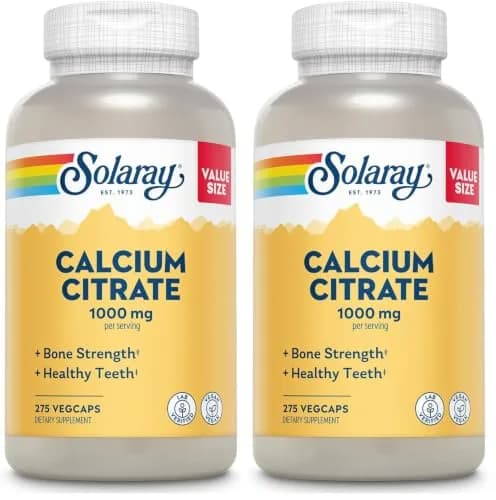 Solaray Calcium Citrate 1000mg Vegan Mineral Supplement 550 Count (275 Count x 2 Pack) | Bone Health Support thumbnail 1