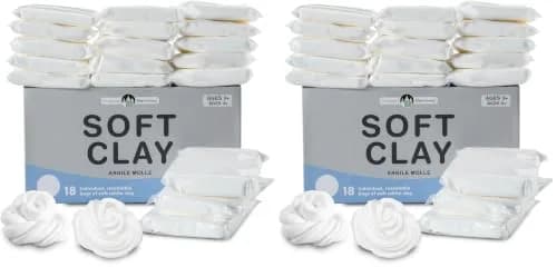 Original Stationery Soft Clay Modeling Compound 3.6kg (Pack of 2, White) | Air Dry Cloud Dough & Butter Slime Clay for DIY Slime Kit, Arts & Crafts thumbnail 1