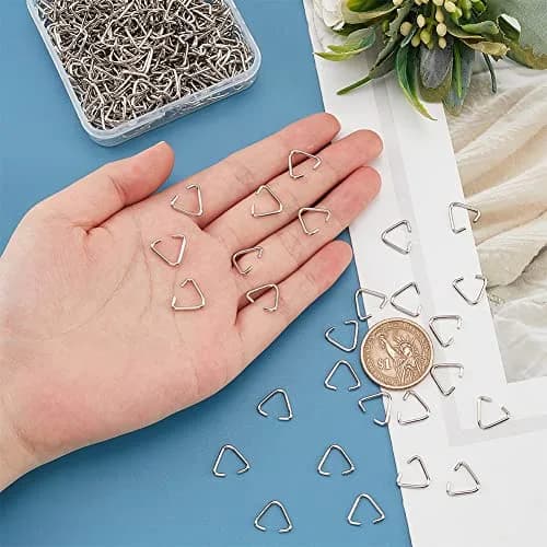 PH PandaHall Jewelry Findings Triangle Jump Rings 11x13mm | Iron, Polished, 400 pcs thumbnail 8