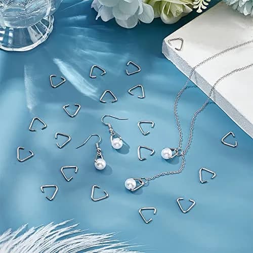 PH PandaHall Jewelry Findings Triangle Jump Rings 11x13mm | Iron, Polished, 400 pcs thumbnail 4