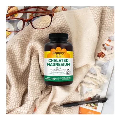 Country Life Chelated Magnesium 250mg 180 Count (Pack of 2) | Supports Heart, Bone & Muscle Health thumbnail 8