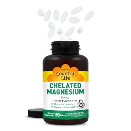 Country Life Chelated Magnesium 250mg 180 Count (Pack of 2) | Supports Heart, Bone & Muscle Health thumbnail 9