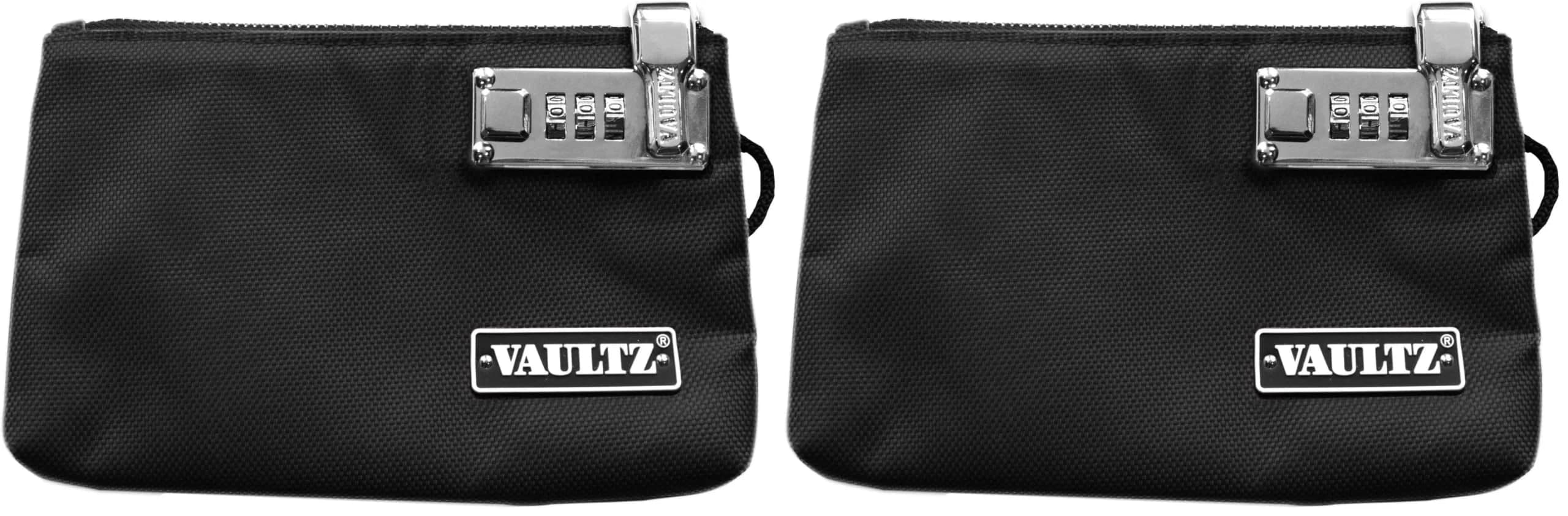 Vaultz Black Locking Accessories Pouch, 5 x 8 Inches, Pack of 2 - Secure Zippered Storage - main product image