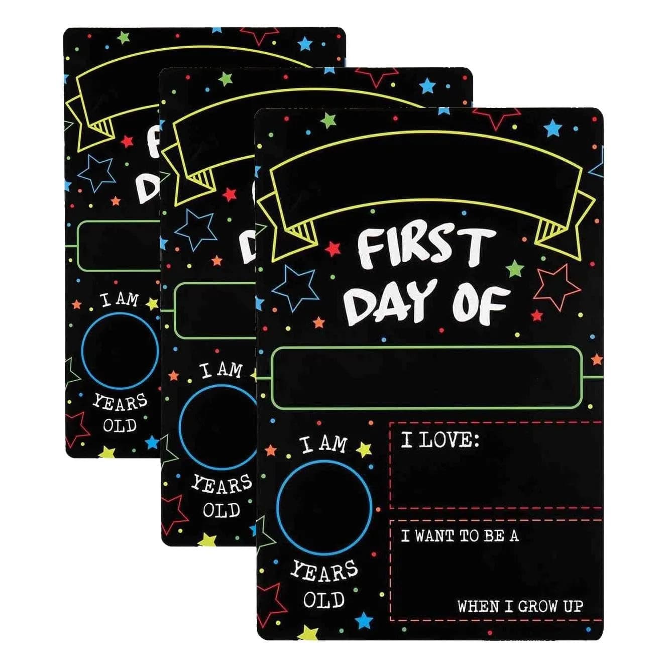GSM Brands First Day Last Day of School Double Sided Sign 30.5cm (12" x 7.9") | Classic Design for Milestones — Black