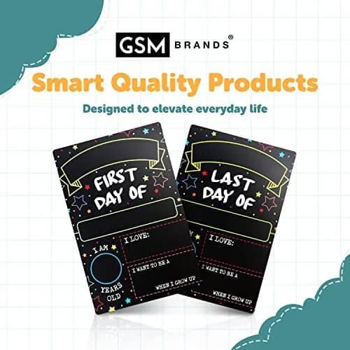 GSM Brands First Day Last Day of School Double Sided Sign 30.5cm (12" x 7.9") | Classic Design for Milestones thumbnail 8