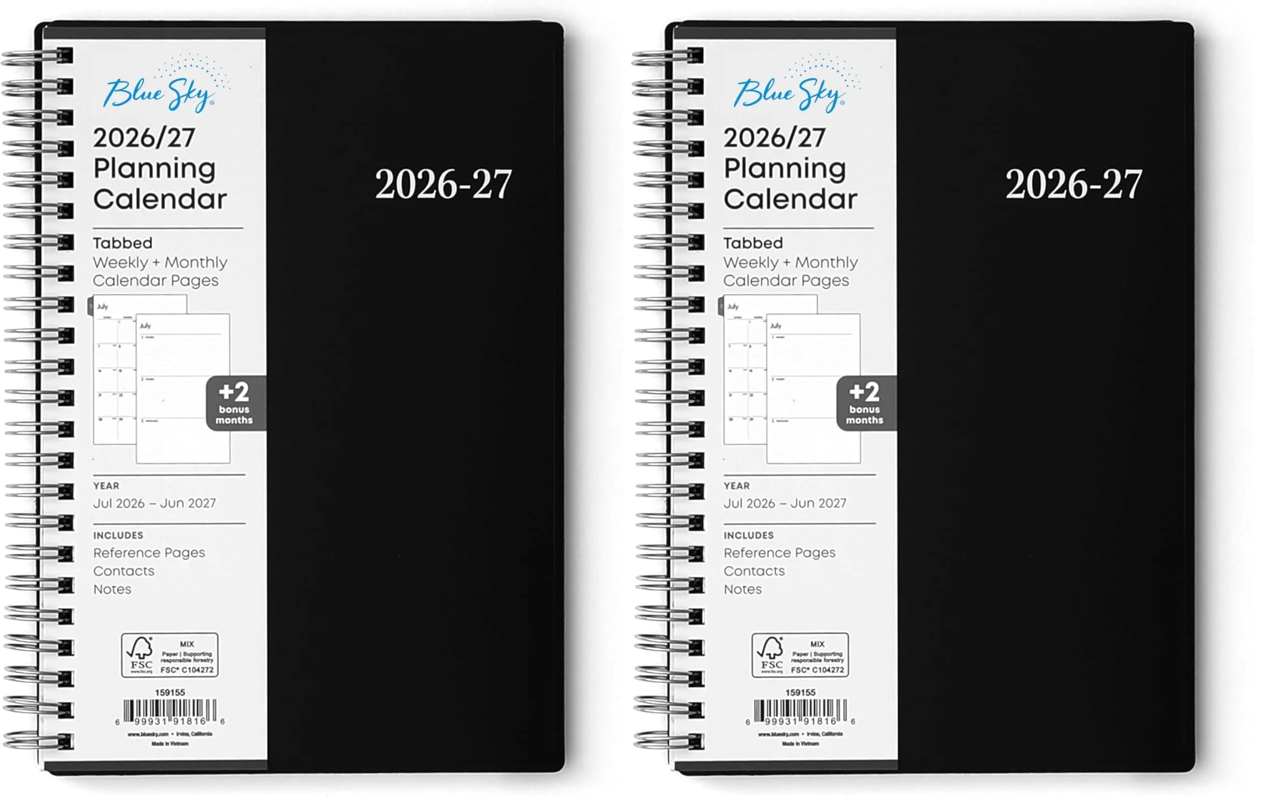 Blue Sky 2026-2027 Weekly and Monthly Academic Planner Calendar, 5" x 8" (12.7cm x 20.3cm) | Professional Planning for Students and Office Workers