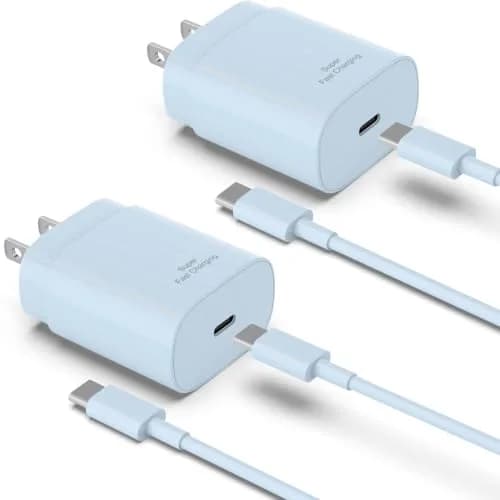 Qntry Type C Charger Fast Charging 25W | 2 Pack, 6FT Cable, Compatible with Samsung, Pixel, iPhone thumbnail 1
