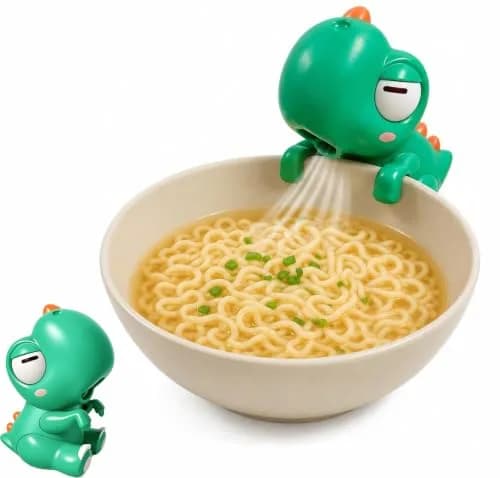 Generic Cute Dinosaur Mini Food Cooling Fan with Clip, USB-C Rechargeable, Green | 1 Unit thumbnail 1