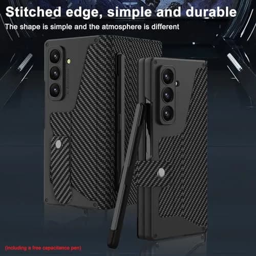 DEMCERT Full Body Armor Case for Samsung Galaxy Z Fold 8 Ultra with Stylus Carbon Fibre | Slim Leather Protection thumbnail 5