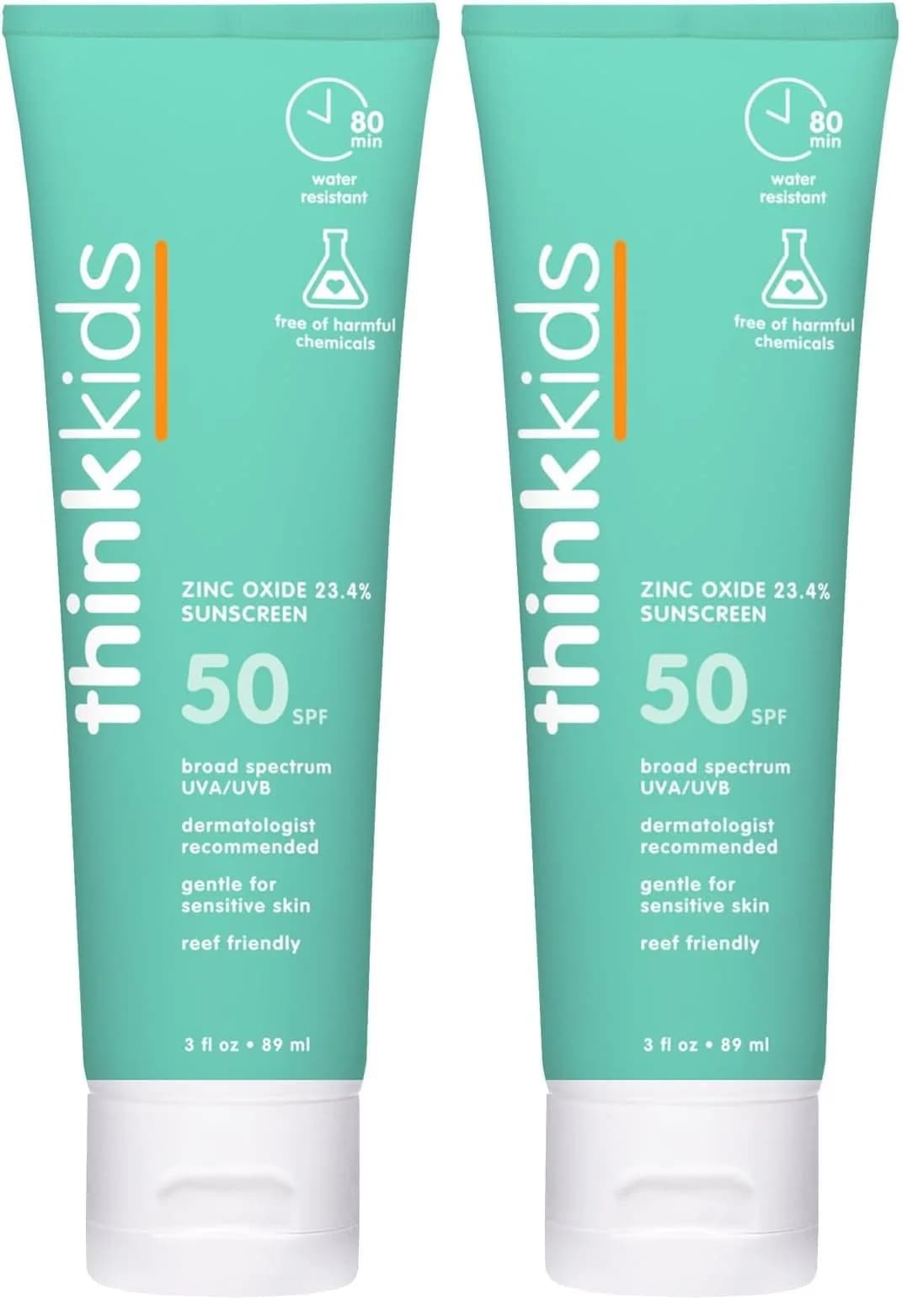 Thinkkids Safe Mineral Sunscreen SPF 50+, 178ml (6 Fl Oz) | Broad Spectrum UVA/UVB Protection for Children - main product image